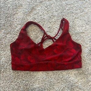 Athleta Floral Red Women's Sports Bra Size Small